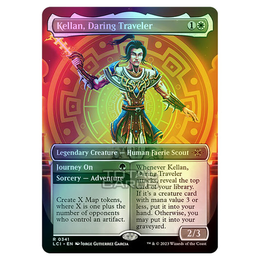 Magic The Gathering - The Lost Caverns of Ixalan - Kellan, Daring Traveler // Journey On (Borderless) - 0341 (Foil)