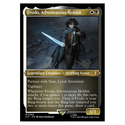 Magic The Gathering - The Lord of the Rings - Tales of Middle-Earth - Commander - Frodo, Adventurous Hobbit (Etched Foil Card) - 0082