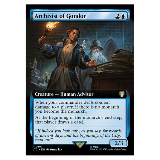 Magic The Gathering - The Lord of the Rings - Tales of Middle-Earth - Commander - Archivist of Gondor (Extended Art Card) - 0101