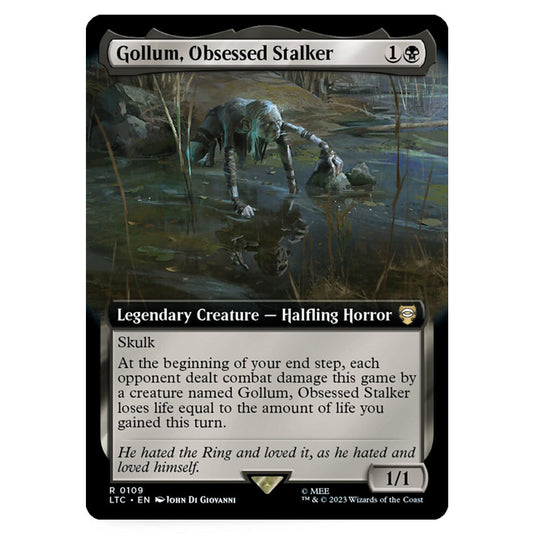Magic The Gathering - The Lord of the Rings - Tales of Middle-Earth - Commander - Gollum, Obsessed Stalker (Extended Art Card) - 0109