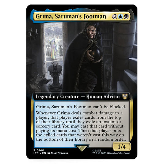 Magic The Gathering - The Lord of the Rings - Tales of Middle-Earth - Commander - Gríma, Saruman's Footman (Extended Art Card) - 0140