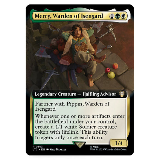 Magic The Gathering - The Lord of the Rings - Tales of Middle-Earth - Commander - Merry, Warden of Isengard (Extended Art Card) - 0143