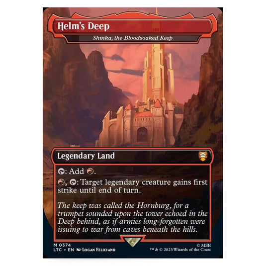 Magic The Gathering - The Lord of the Rings - Tales of Middle-Earth - Commander - Shinka, the Bloodsoaked Keep (Alternate-Art Borderless Card) - 0374