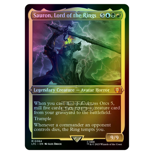 Magic The Gathering - The Lord of the Rings - Tales of Middle-Earth - Commander - Sauron, Lord of the Rings (Etched Foil Card) - 0084 (Foil)