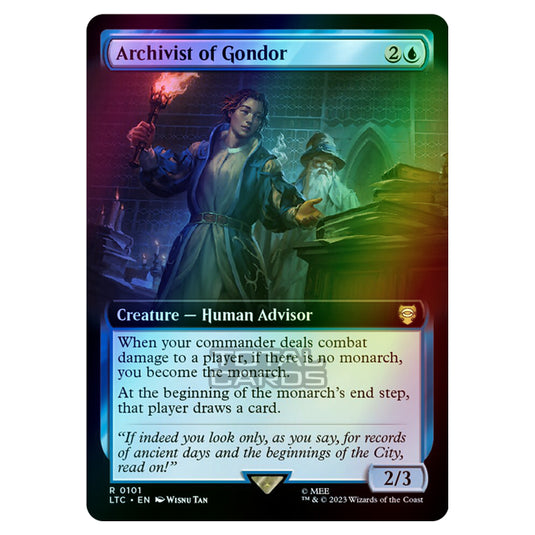 Magic The Gathering - The Lord of the Rings - Tales of Middle-Earth - Commander - Archivist of Gondor (Extended Art Card) - 0101 (Foil)