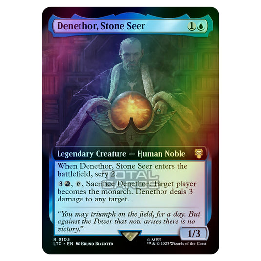 Magic The Gathering - The Lord of the Rings - Tales of Middle-Earth - Commander - Denethor, Stone Seer (Extended Art Card) - 0103 (Foil)