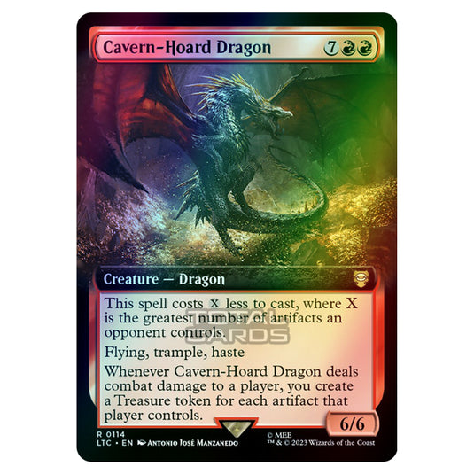 Magic The Gathering - The Lord of the Rings - Tales of Middle-Earth - Commander - Cavern-Hoard Dragon (Extended Art Card) - 0114 (Foil)