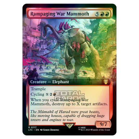 Magic The Gathering - The Lord of the Rings - Tales of Middle-Earth - Commander - Rampaging War Mammoth (Extended Art Card) - 0117 (Foil)