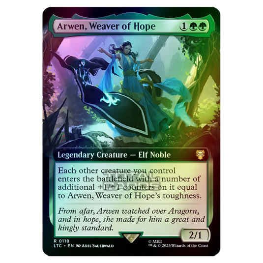 Magic The Gathering - The Lord of the Rings - Tales of Middle-Earth - Commander - Arwen, Weaver of Hope (Extended Art Card) - 0118 (Foil)