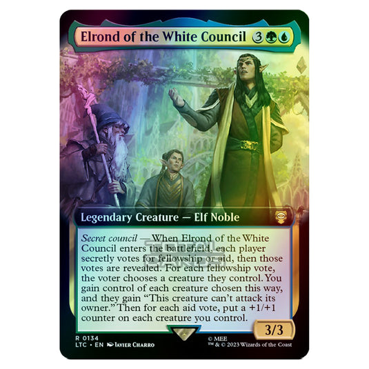Magic The Gathering - The Lord of the Rings - Tales of Middle-Earth - Commander - Elrond of the White Council (Extended Art Card) - 0134 (Foil)