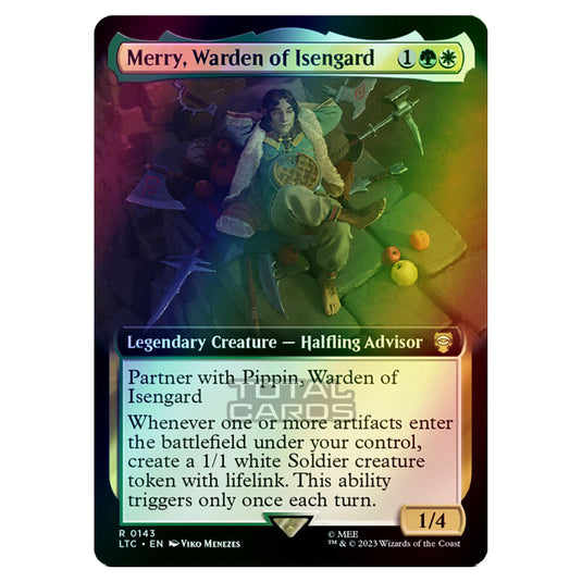 Magic The Gathering - The Lord of the Rings - Tales of Middle-Earth - Commander - Merry, Warden of Isengard (Extended Art Card) - 0143 (Foil)