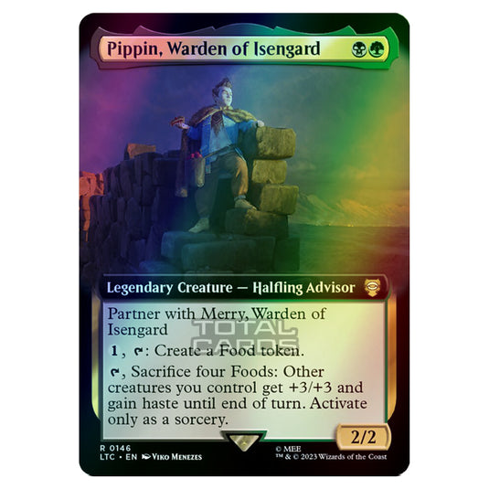 Magic The Gathering - The Lord of the Rings - Tales of Middle-Earth - Commander - Pippin, Warden of Isengard (Extended Art Card) - 0146 (Foil)