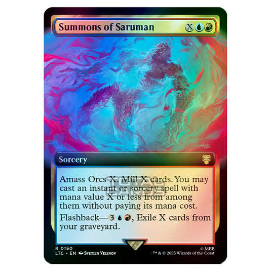 Magic The Gathering - The Lord of the Rings - Tales of Middle-Earth - Commander - Summons of Saruman (Extended Art Card) - 0150 (Foil)