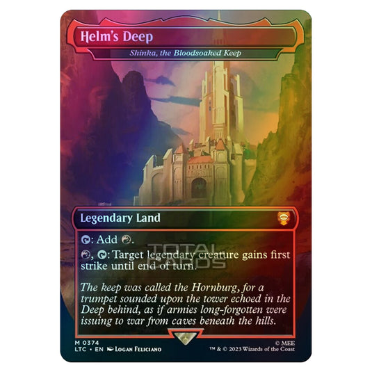 Magic The Gathering - The Lord of the Rings - Tales of Middle-Earth - Commander - Shinka, the Bloodsoaked Keep (Alternate-Art Borderless Card) - 0374 (Foil)