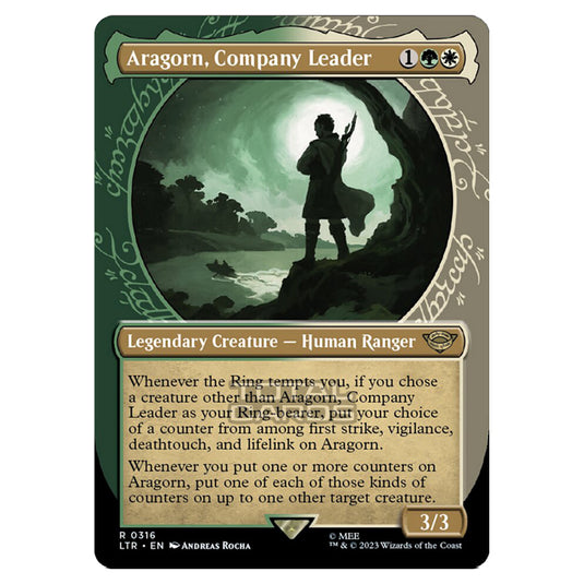 Magic The Gathering - The Lord of the Rings - Tales of Middle-Earth - Aragorn, Company Leader (Showcase Card) - 0316
