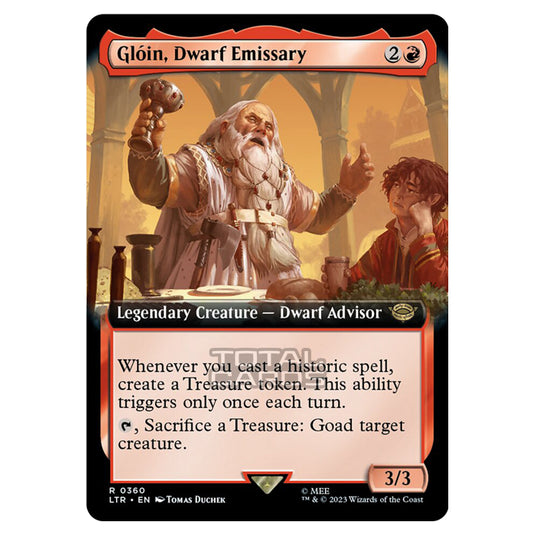 Magic The Gathering - The Lord of the Rings - Tales of Middle-Earth - Glóin, Dwarf Emissary (Extended Art Card) - 0360
