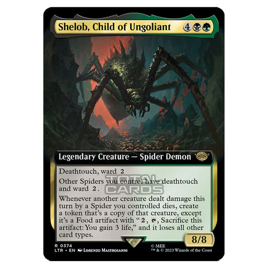 Magic The Gathering - The Lord of the Rings - Tales of Middle-Earth - Shelob, Child of Ungoliant (Extended Art Card) - 0374