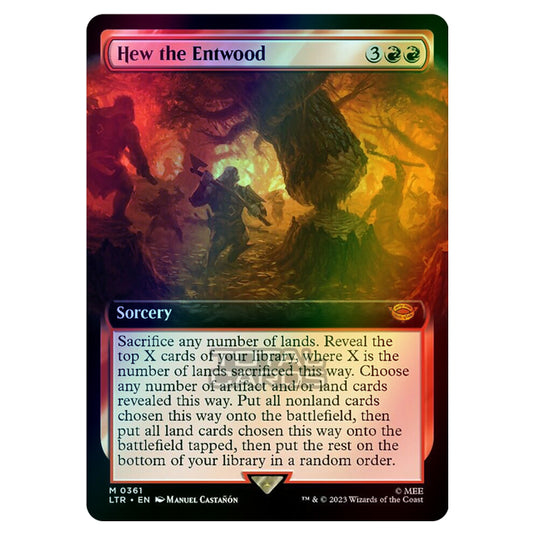 Magic The Gathering - The Lord of the Rings - Tales of Middle-Earth - Hew the Entwood (Extended Art Card) - 0361 (Foil)