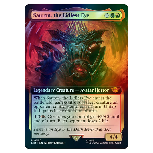 Magic The Gathering - The Lord of the Rings - Tales of Middle-Earth - Sauron, the Lidless Eye (Extended Art Card) - 0396 (Foil)