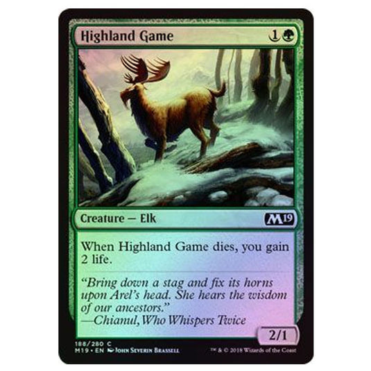 Magic The Gathering - Core Set 2019 - Highland Game - (Foil) - 188/280