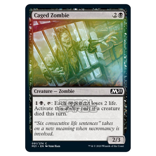 Magic The Gathering - Core Set 2021 - Caged Zombie - 91/274 (Foil)