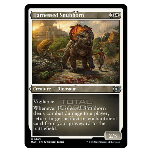 Magic The Gathering - March of the Machine - The Aftermath - Harnessed Snubhorn (Etched Foil Card) - 0103