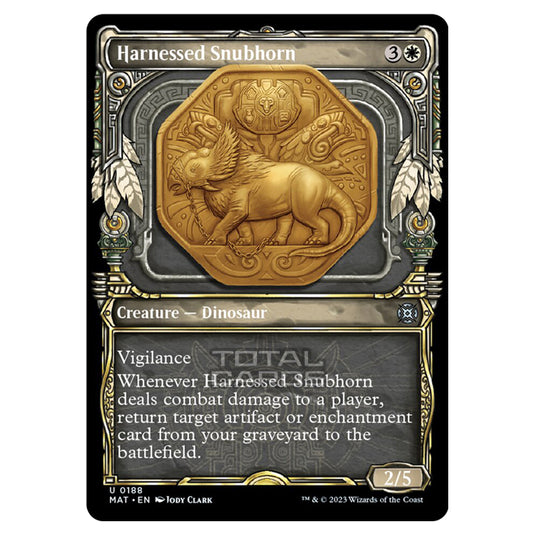 Magic The Gathering - March of the Machine - The Aftermath - Harnessed Snubhorn (Halo Foil Card) - 0188