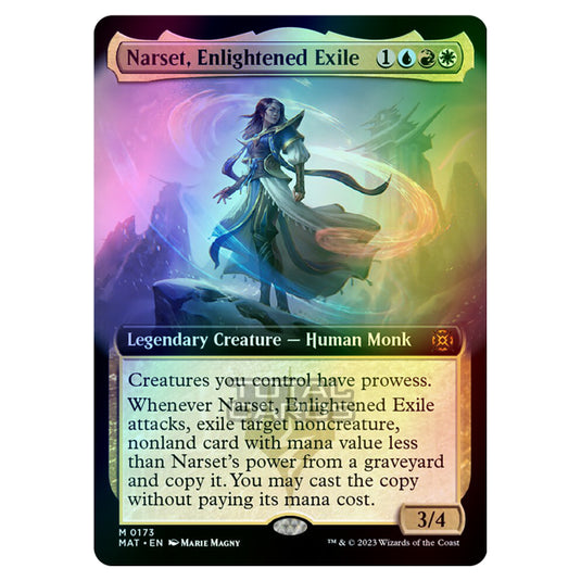 Magic The Gathering - March of the Machine - The Aftermath - Narset Enlightened Exile (Extended Art Card) - 0173 (Foil)