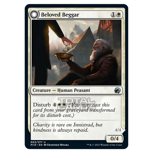 Magic The Gathering - Innistrad - Midnight Hunt - Beloved Beggar // Generous Soul - 3/277