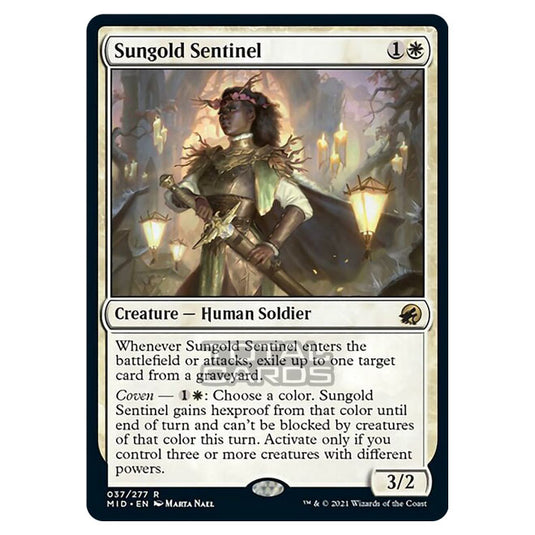 Magic The Gathering - Innistrad - Midnight Hunt - Sungold Sentinel - 37/277