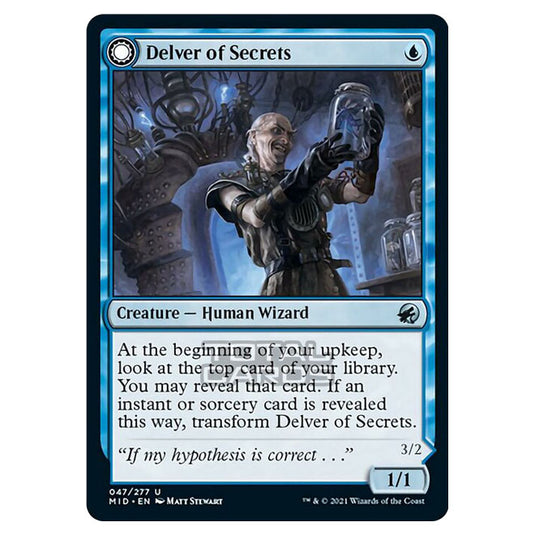 Magic The Gathering - Innistrad - Midnight Hunt - Delver of Secrets // Insectile Aberration - 47/277