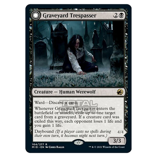 Magic The Gathering - Innistrad - Midnight Hunt - Graveyard Trespasser // Graveyard Glutton - 104/277
