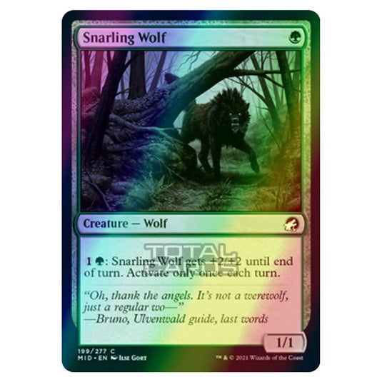 Magic The Gathering - Innistrad - Midnight Hunt - Snarling Wolf - 199/277 (Foil)