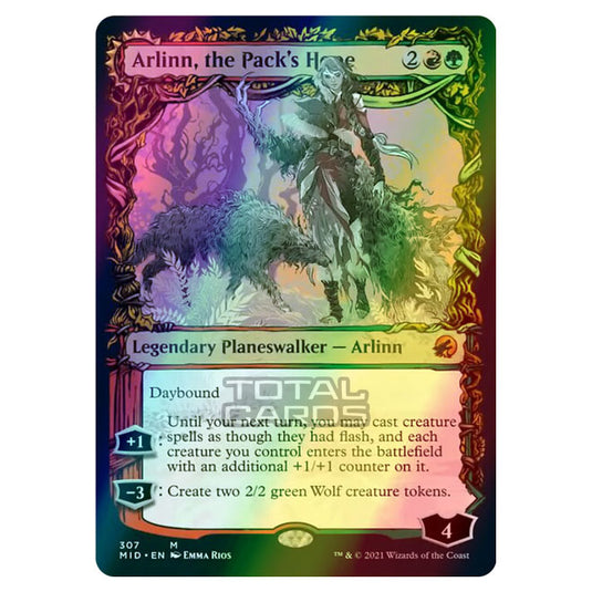 Magic The Gathering - Innistrad - Midnight Hunt - Arlinn, the Pack's Hope // Arlinn, the Moon's Fury - 307/277 (Foil)