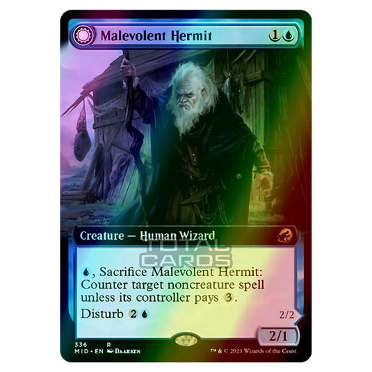 Magic The Gathering - Innistrad - Midnight Hunt - Malevolent Hermit // Benevolent Geist - 336/277 (Foil)