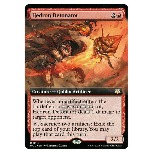Magic The Gathering - March of the Machine - Commander - Hedron Detonator (Extended Art Card) - 0118