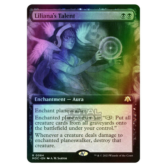 Magic The Gathering - March of the Machine - Commander - Liliana's Talent (Extended Art Card) - 0084 (Foil)