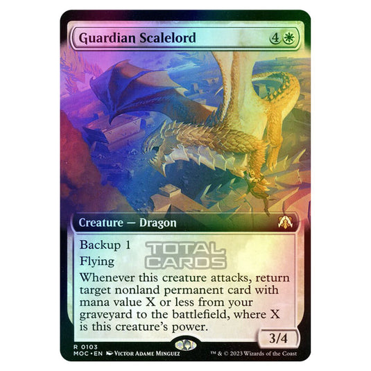 Magic The Gathering - March of the Machine - Commander - Guardian Scalelord (Extended Art Card) - 0103 (Foil)