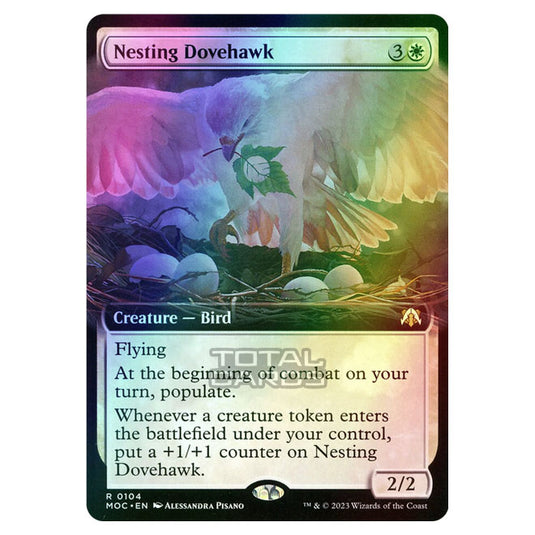 Magic The Gathering - March of the Machine - Commander - Nesting Dovehawk (Extended Art Card) - 0104 (Foil)