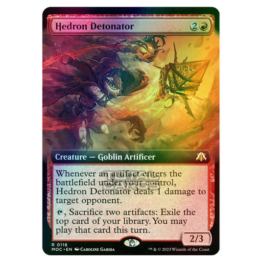 Magic The Gathering - March of the Machine - Commander - Hedron Detonator (Extended Art Card) - 0118 (Foil)
