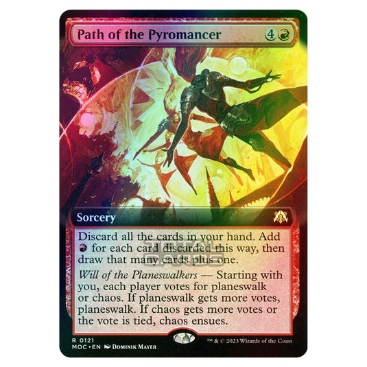 Magic The Gathering - March of the Machine - Commander - Path of the Pyromancer (Extended Art Card) - 0121 (Foil)