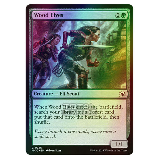 Magic The Gathering - March of the Machine - Commander - Wood Elves - 0316 (Foil)