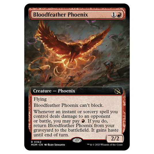 Magic The Gathering - March of the Machine - Bloodfeather Phoenix (Extended Art Card) - 0362