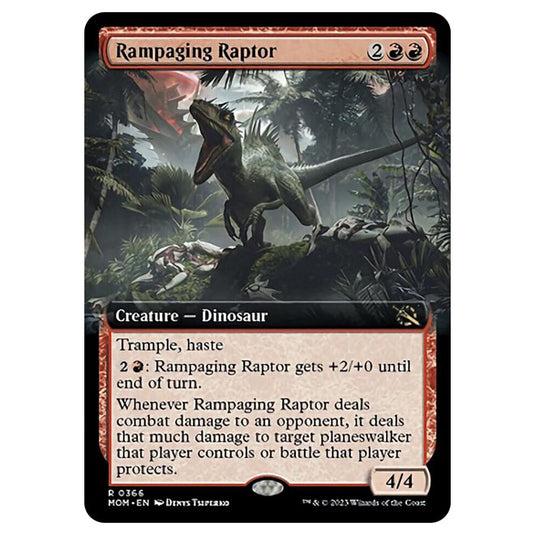 Magic The Gathering - March of the Machine - Rampaging Raptor (Extended Art Card) - 0366