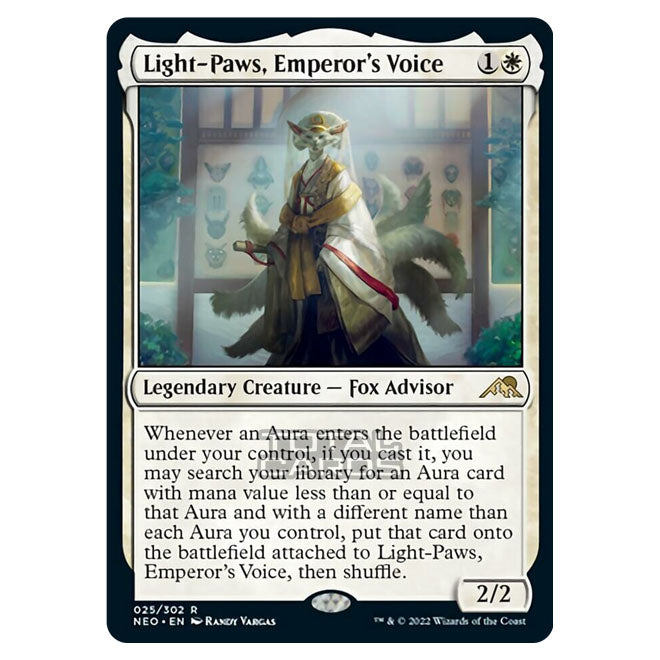 Magic The Gathering - Kamigawa - Neon Dynasty - Light-Paws, Emperor's Magic The Gathering - Kamigawa - Neon Dynasty - Light-Paws, Emperor's
