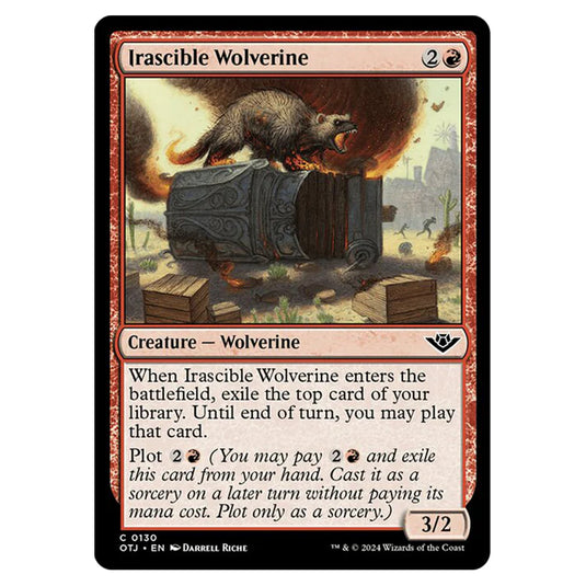 Magic The Gathering - Outlaws of Thunder Junction - Irascible Wolverine - 0130