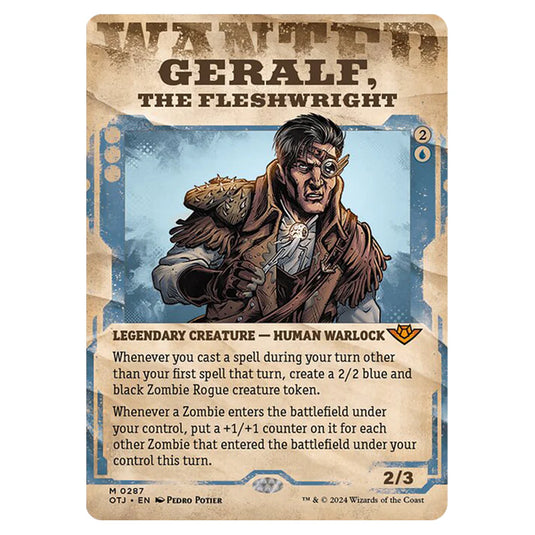 Magic The Gathering - Outlaws of Thunder Junction - Geralf, the Fleshwright (Wanted Poster) - 0287