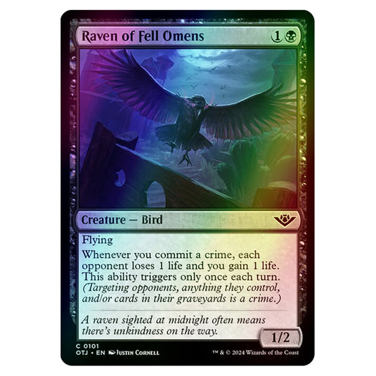 Magic The Gathering - Outlaws of Thunder Junction - Raven of Fell Omens - 0101 (Foil)