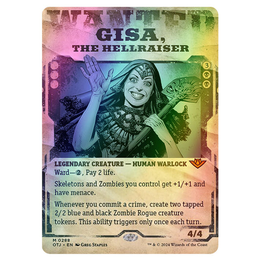 Magic The Gathering - Outlaws of Thunder Junction - Gisa, the Hellraiser (Wanted Poster) - 0288 (Foil)