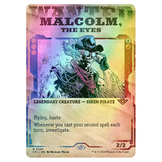 Magic The Gathering - Outlaws of Thunder Junction - Malcolm, the Eyes (Wanted Poster) - 0295 (Foil)